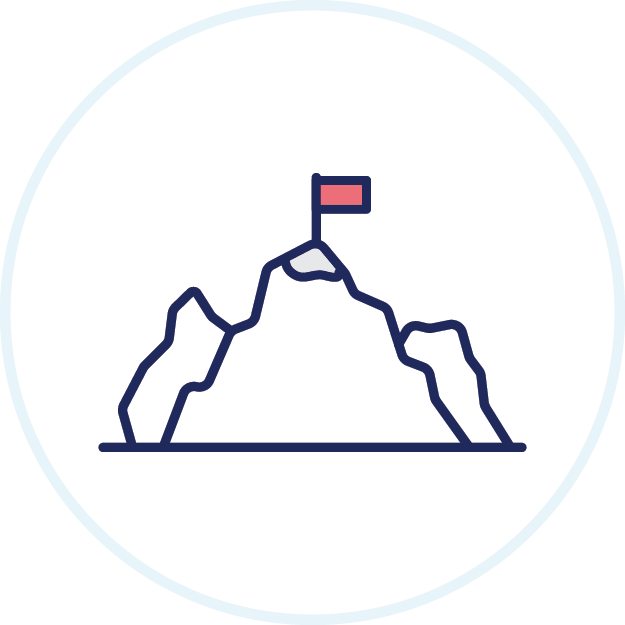Mountain top summit icon.
