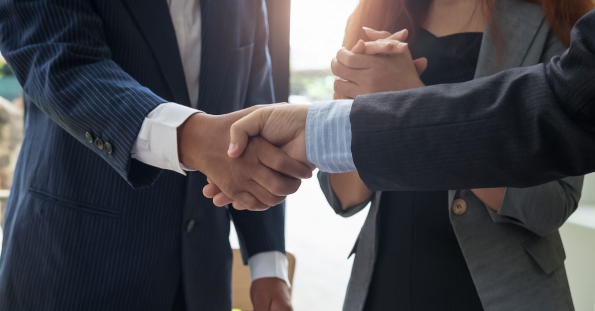 Two men shaking hands