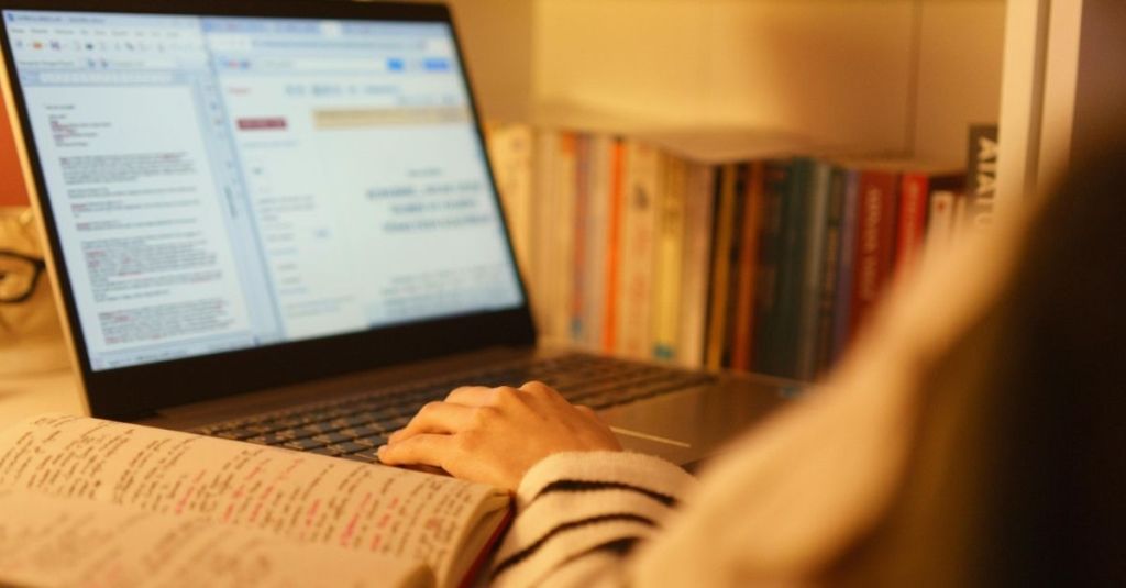 Person looking at laptop screen