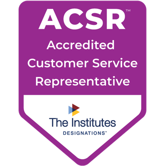 Icon for the Accredited Customer Service Representative (ACSR) designation by The Institutes.