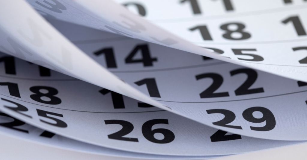 Pages of a calendar flipping