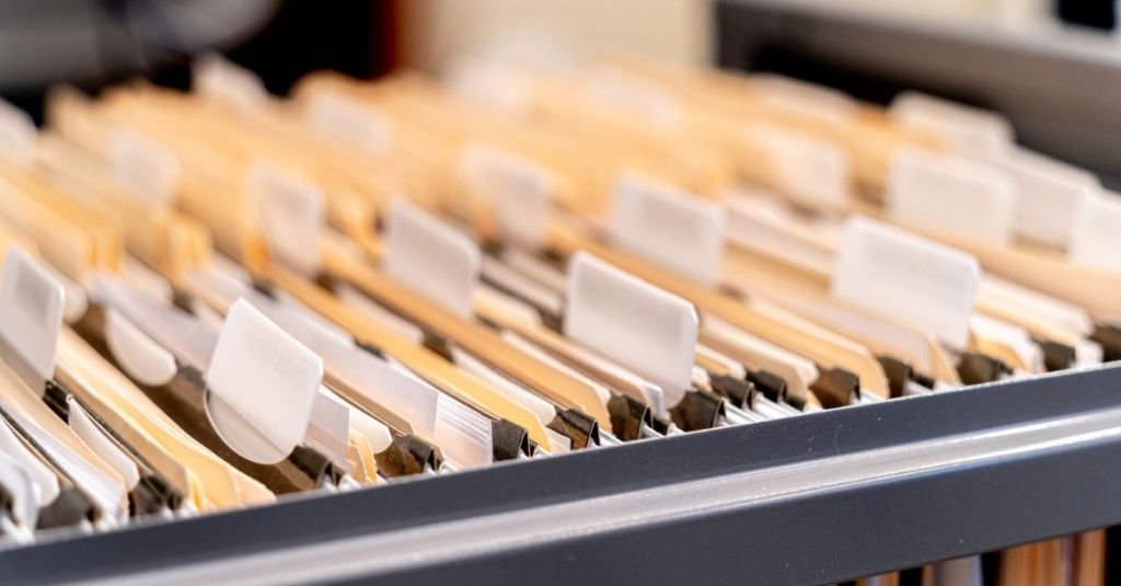 File cabinet with folders