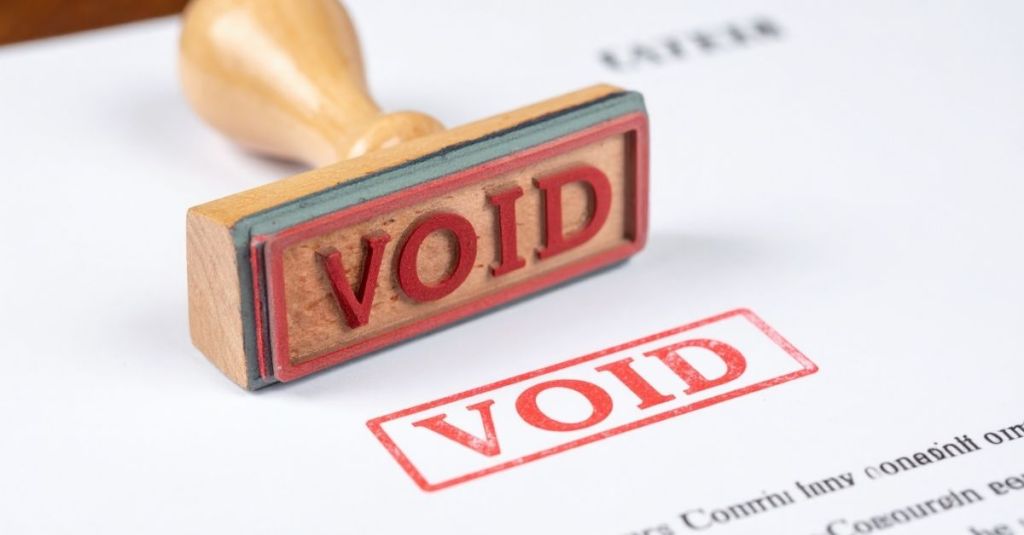 'Void' stamp on a document