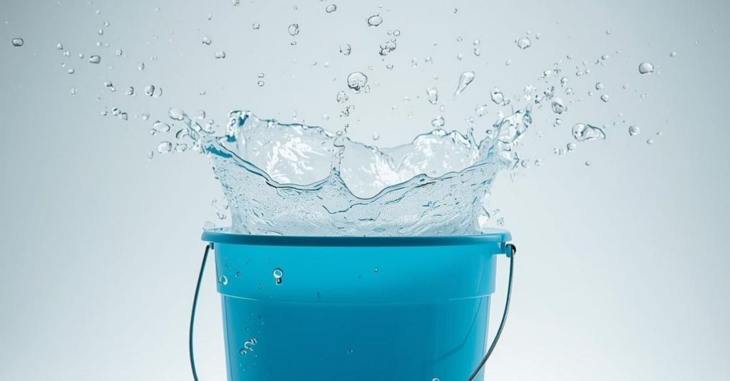 Water splashing out of a bucket