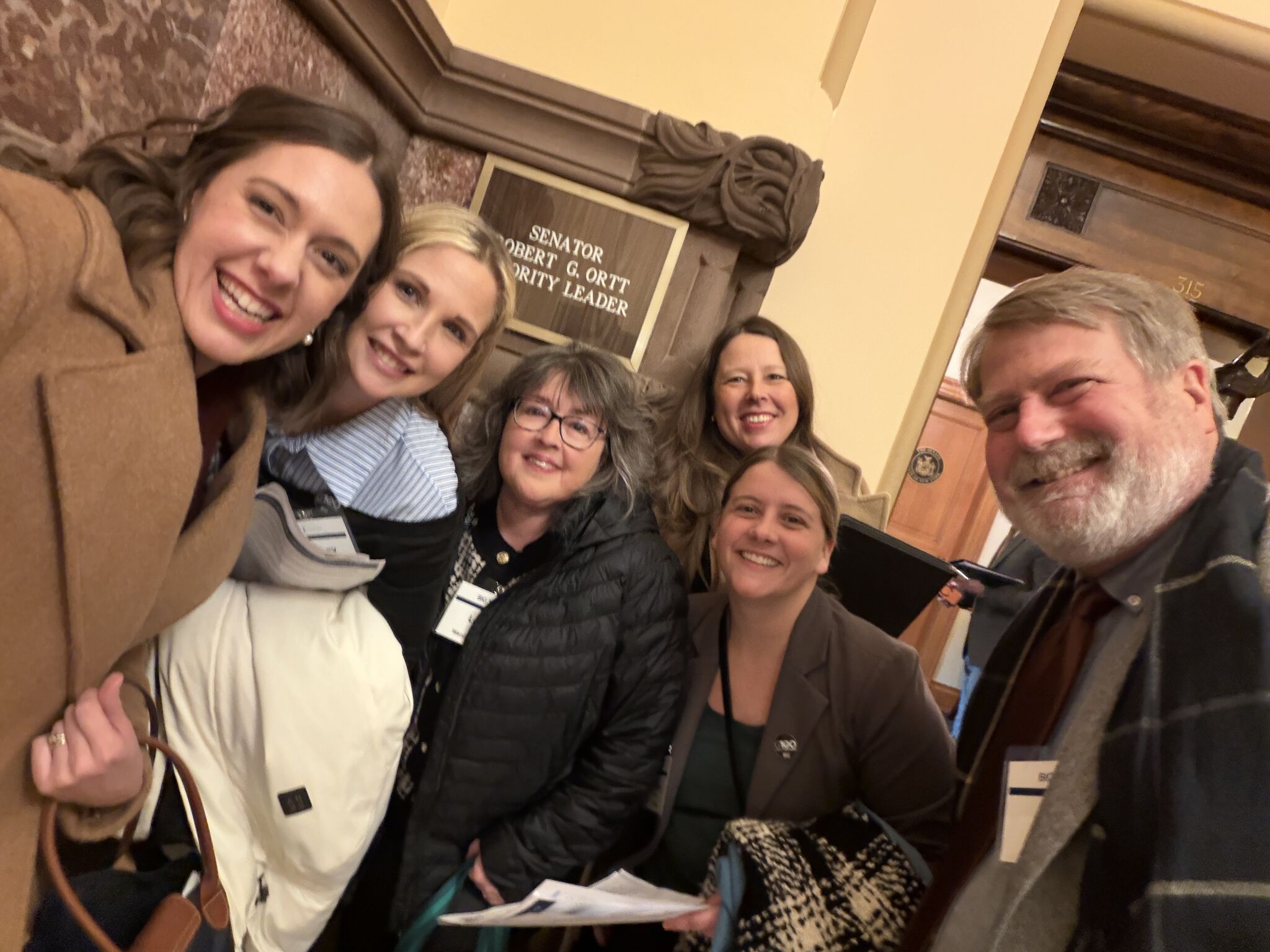 Big I NY members and staff outside Senator Robert Ortt's office