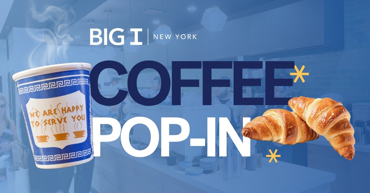Coffee Pop-In Event at Bluestone Lane Bryant Park Coffee Shop on Wednesday, June 10, from 7:30 - 9:30 AM.