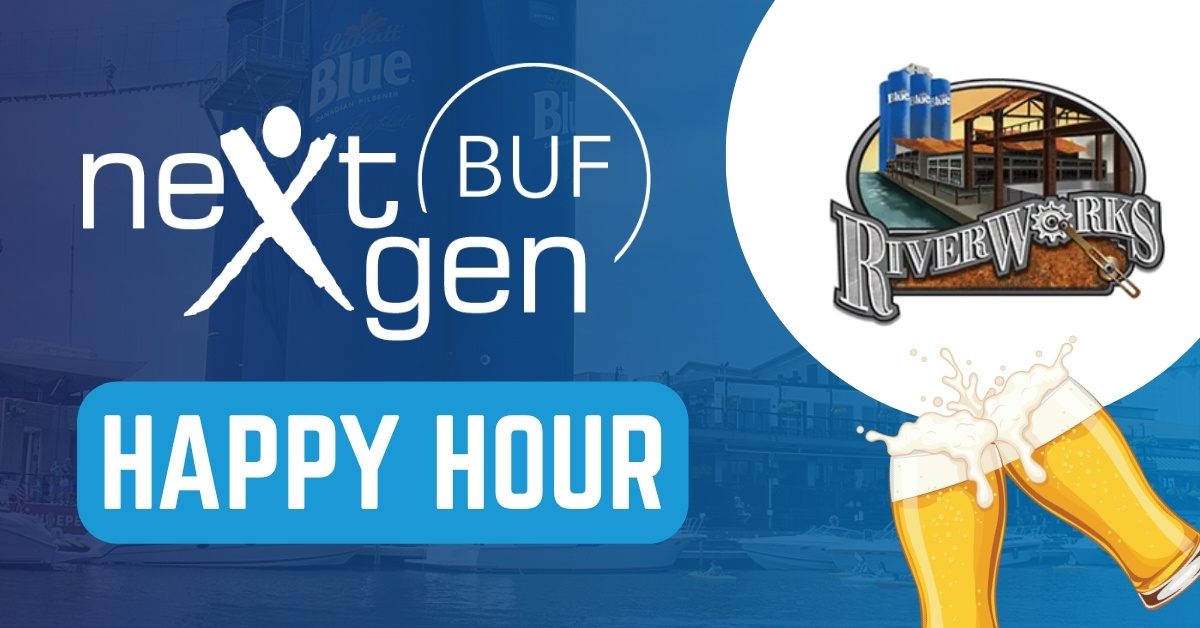 NeztGen BUF Happy Hour event at Buffalo RiverWorks on Thursday, June 26, from 5 - 7 PM.