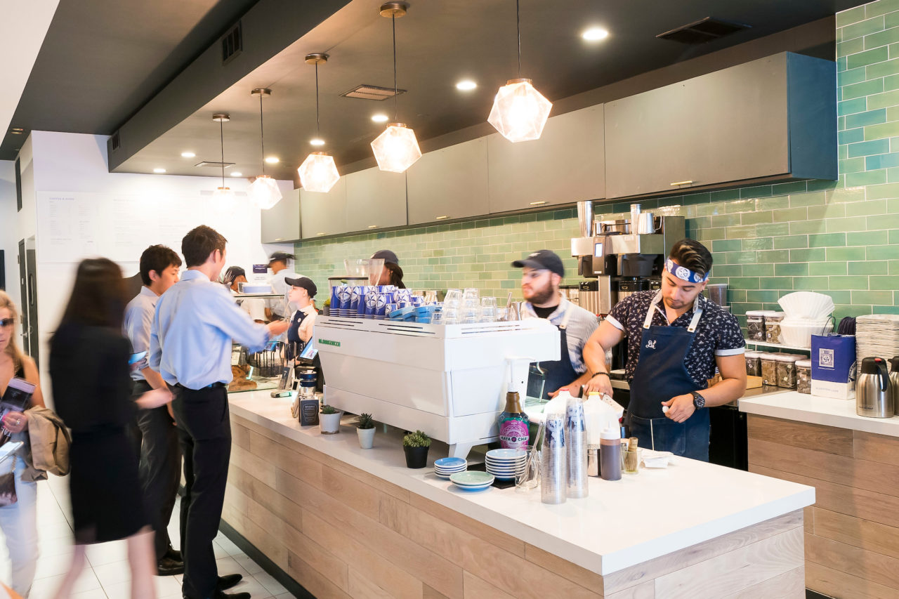 Bluestone Lane Coffee  Shop in Bryant Park, NYC.