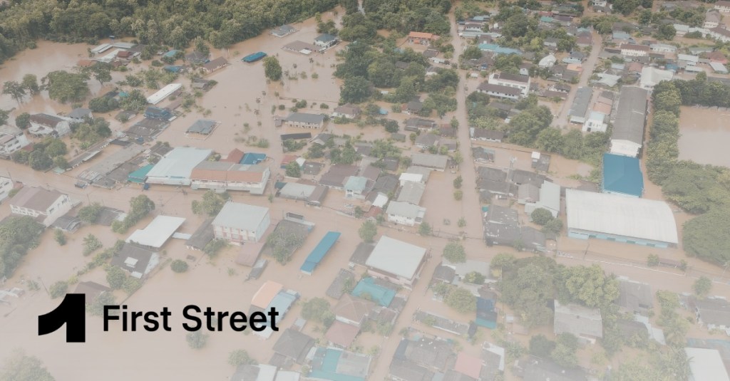 First Street logo with an image of a flooded neighborhood.